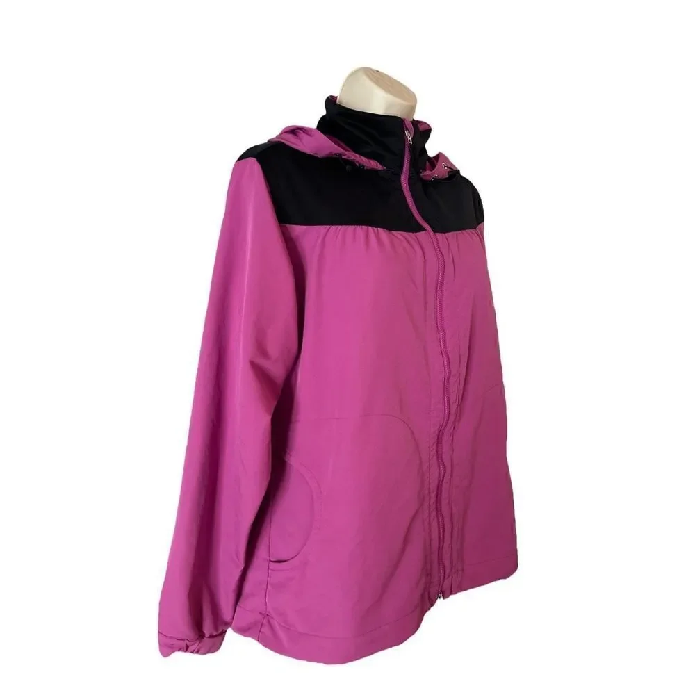 Women’s Y2K Vintage Nike Full Zip Jacket - Magenta Size Large